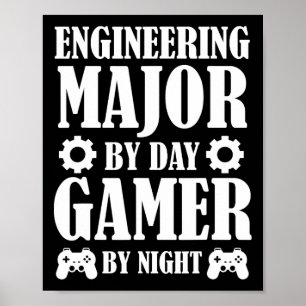 Funny Engineering Student Engineer Gamer Gifts For Poster