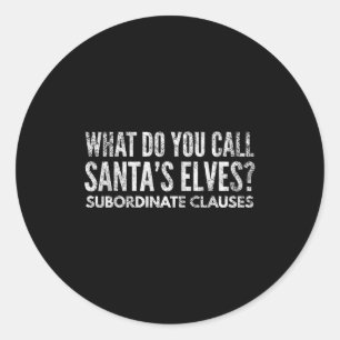 Funny Englieacher About Grammar And Christmas Classic Round Sticker