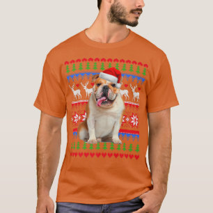 Funny English Bulldog Christmas Light Christmas Ug T-Shirt