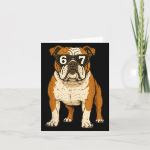 Funny English Bulldog Dog Sungles 67 Six Seven Mem Card