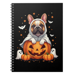 Funny English Bulldog Ghost Boo Halloween Womens M Notebook