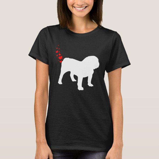 Funny English Bulldog Owner Valentines Day Heart F T-Shirt (Front)