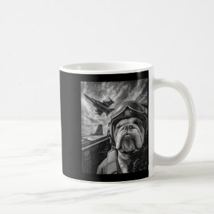 Funny English Bulldog Selfie Fighter Jet Lot Aviat Coffee Mug
