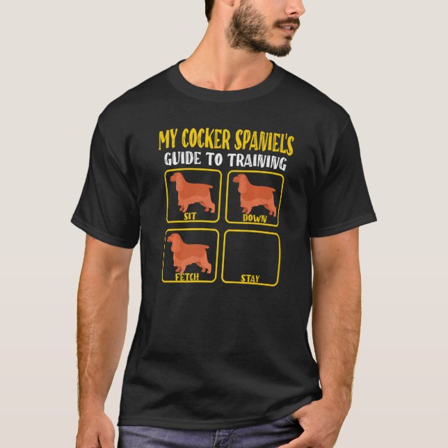 Funny english cocker spaniel dog training guide mo T-Shirt (Front)