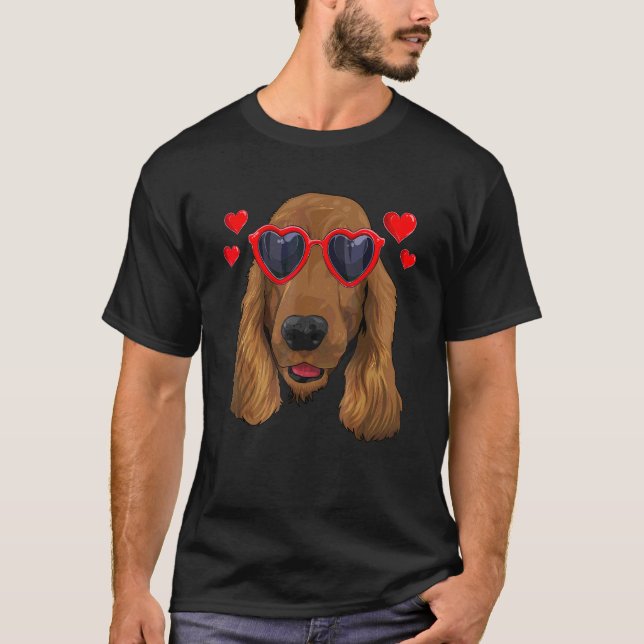 Funny English Cocker Spaniel Dog Valentine S Day T-Shirt (Front)