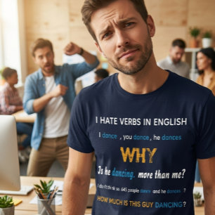 Funny English Grammar Custom Verb Personalizable T-Shirt