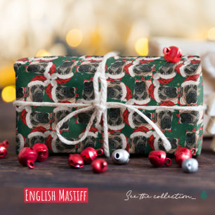 Funny English Mastiff Christmas Pattern Wrapping Paper