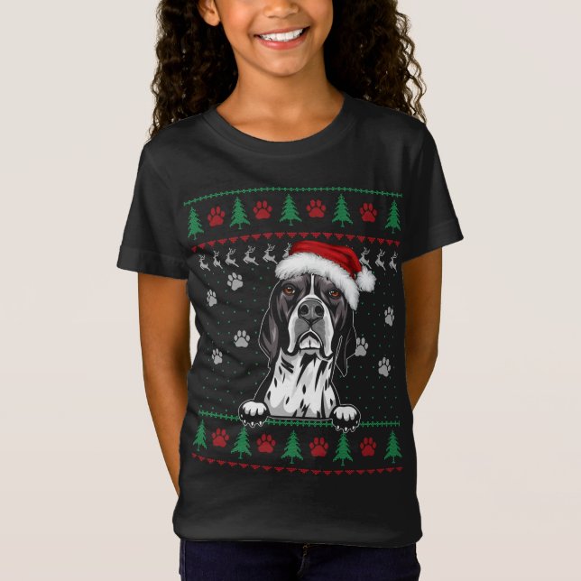 Funny English Pointer Christmas Ugly Sweater Dog L (Front)
