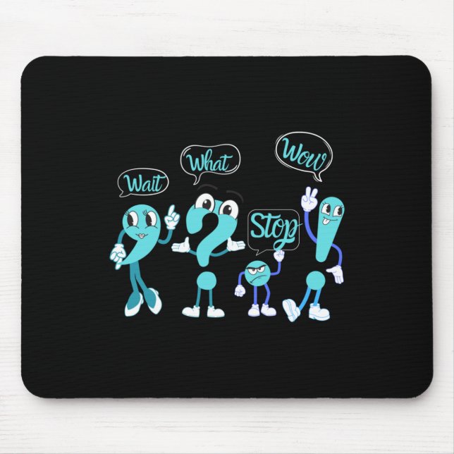 Funny English Punctuation Design Sticker  Mouse Pad (Front)