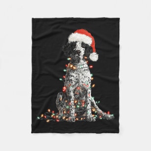 Funny English Setter Christmas Graphics Dog Lights Fleece Blanket
