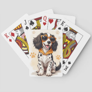Funny English Setter Kawaii Dog Playing Cards