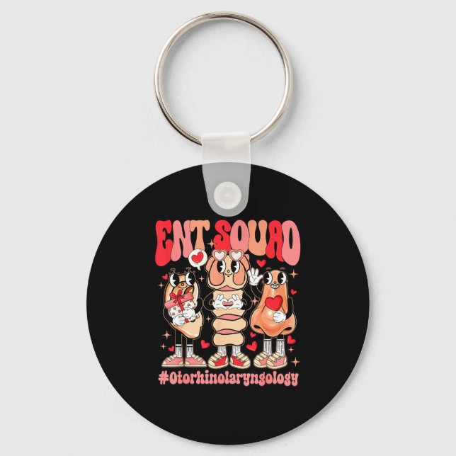 Funny Ent Squad Otolaryngologist Ent Valentines Da Key Ring (Front)