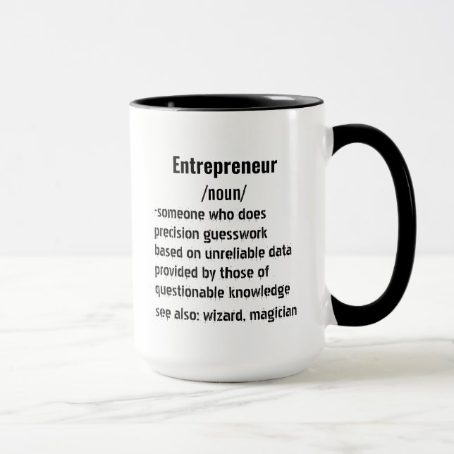 funny  Entrepreneur Definition gifts for men women Mug (Right)