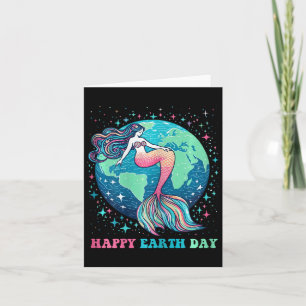 Funny Environment Cute Tail Mermaid Colourful Happ Card