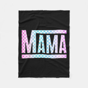 Funny epic mama chequered colourful glow mum  fleece blanket