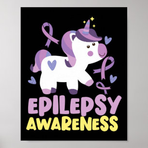 Funny Epilepsy Awareness Unicorn Ribbon  Poster
