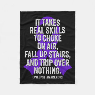 Funny Epilepsy Warrior Epilepsy Awareness Fleece Blanket