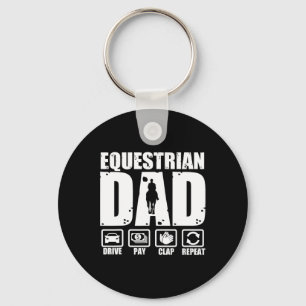 Funny Equestrian Dad Horse Rider Father Humour Fat Key Ring