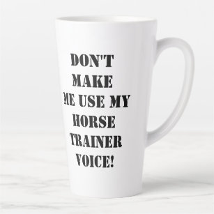 Funny equestrian horse trainer customise name latte mug