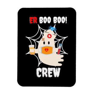 Funny ER Boo Boo Crew Nurse Halloween Cute Ghost Magnet