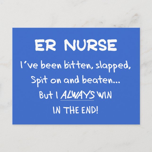 Funny ER Nurse Gifts Postcard (Front)