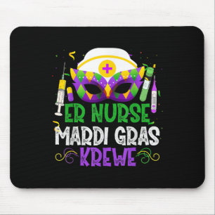 Funny Er Nurse Krewe Nursing Masks Mardi Gras Carn Mouse Pad