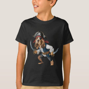 Funny Er Spaniel Pirate Halloween Mens Womens Kids T-Shirt