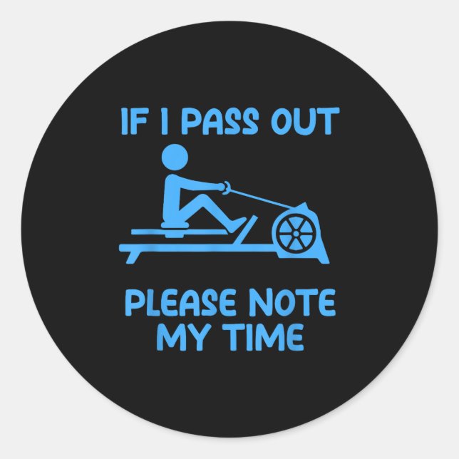 Funny Erg Machine Gym Ergometer Rowing Exercise  Classic Round Sticker (Front)