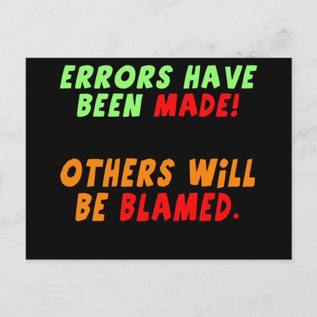 Funny Errors Made T-shirts Gifts Postcard (Front)