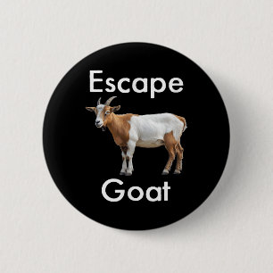 Funny Escape Goat Scapegoat Animal Huda Humour Isl 6 Cm Round Badge