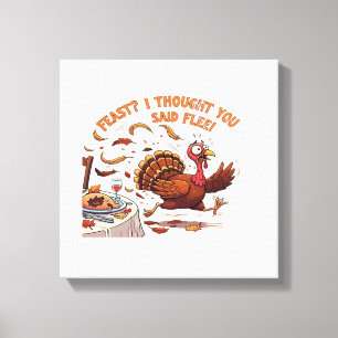 Funny Escaping Turkey Thanksgiving Classic T-Shirt Canvas Print