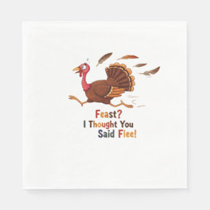 Funny Escaping Turkey Thanksgiving Classic T-Shirt Napkin