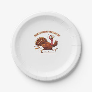 Funny Escaping Turkey Thanksgiving Classic T-Shirt Paper Plate