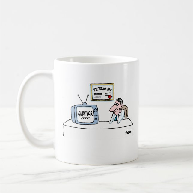 Funny Estate Law Probate Lawyer Cartoon Funny Coffee Mug (Left)