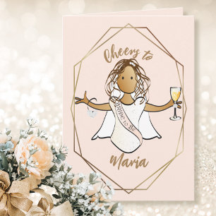 Funny Ethnic Bride to Be Wedding Shower Champagne Card