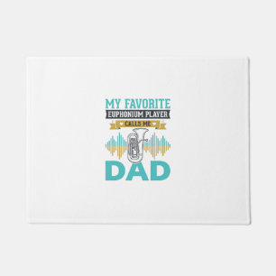 Funny Euphonium Dad Vintage Music Design_1 Doormat