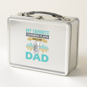 Funny Euphonium Dad Vintage Music Design_1 Metal Lunch Box