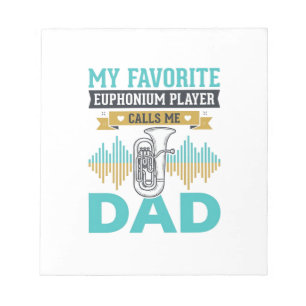 Funny Euphonium Dad Vintage Music Design_1 Notepad