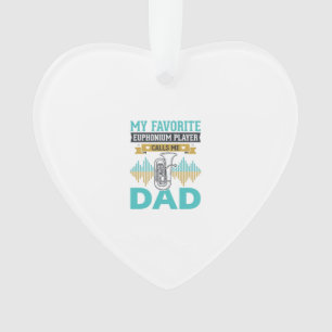 Funny Euphonium Dad Vintage Music Design_1 Ornament