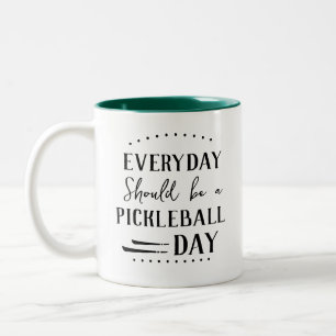 Funny Everyday Should Be Pickleball Two-Tone Coffee Mug