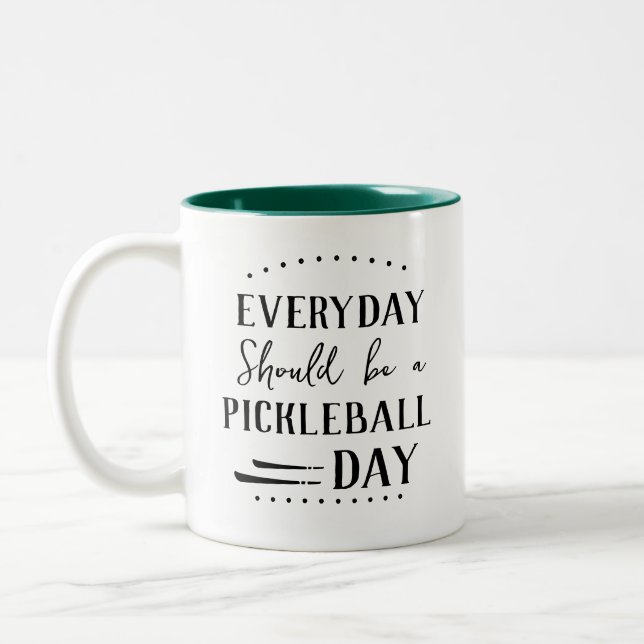 Funny Everyday Should Be Pickleball Two-Tone Coffee Mug (Left)