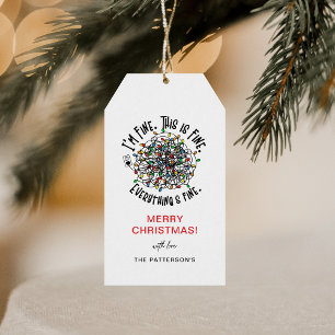 Funny 'Everything is Fine' Christmas  Gift Tags