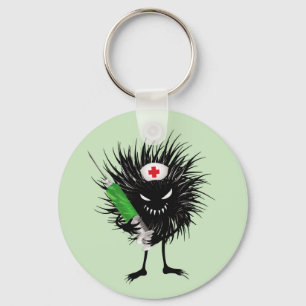 Funny Evil Bug Nurse Syringe Gothic Key Ring