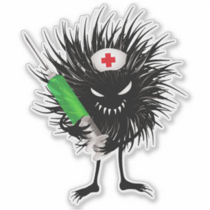 Funny Evil Bug Nurse With Syringe