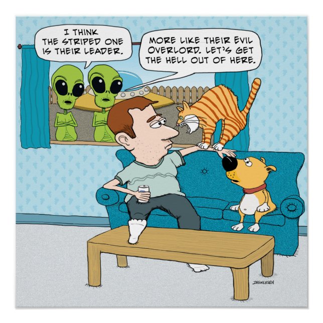 Funny Evil Cat Poster (Front)