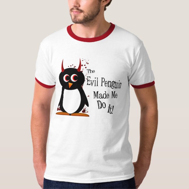 Funny Evil Penguin™ Guys T T-Shirt (Front)