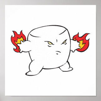 funny evil roasted marshmallow poster