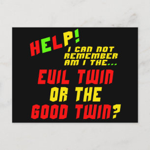 Funny Evil Twin T-shirts Gifts Postcard