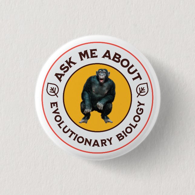 Funny Evolution Biology Meme Nerd Humour Gift 3 Cm Round Badge (Front)
