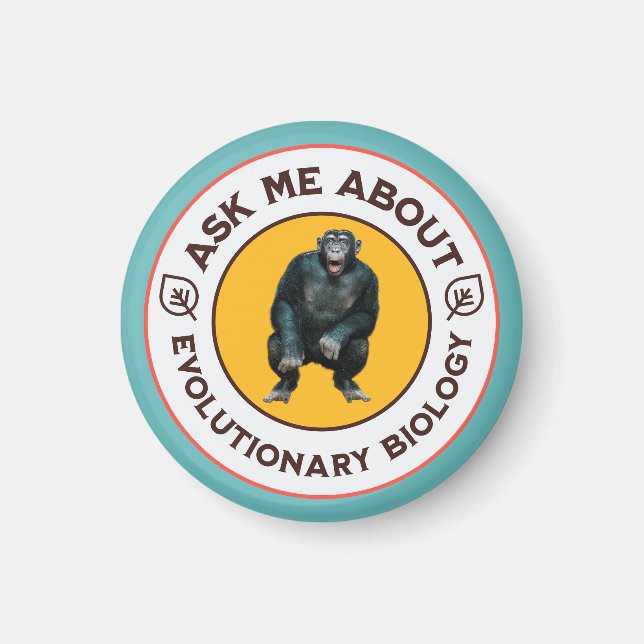 Funny Evolution Biology Meme Nerd Humour Gift Magnet (Front)